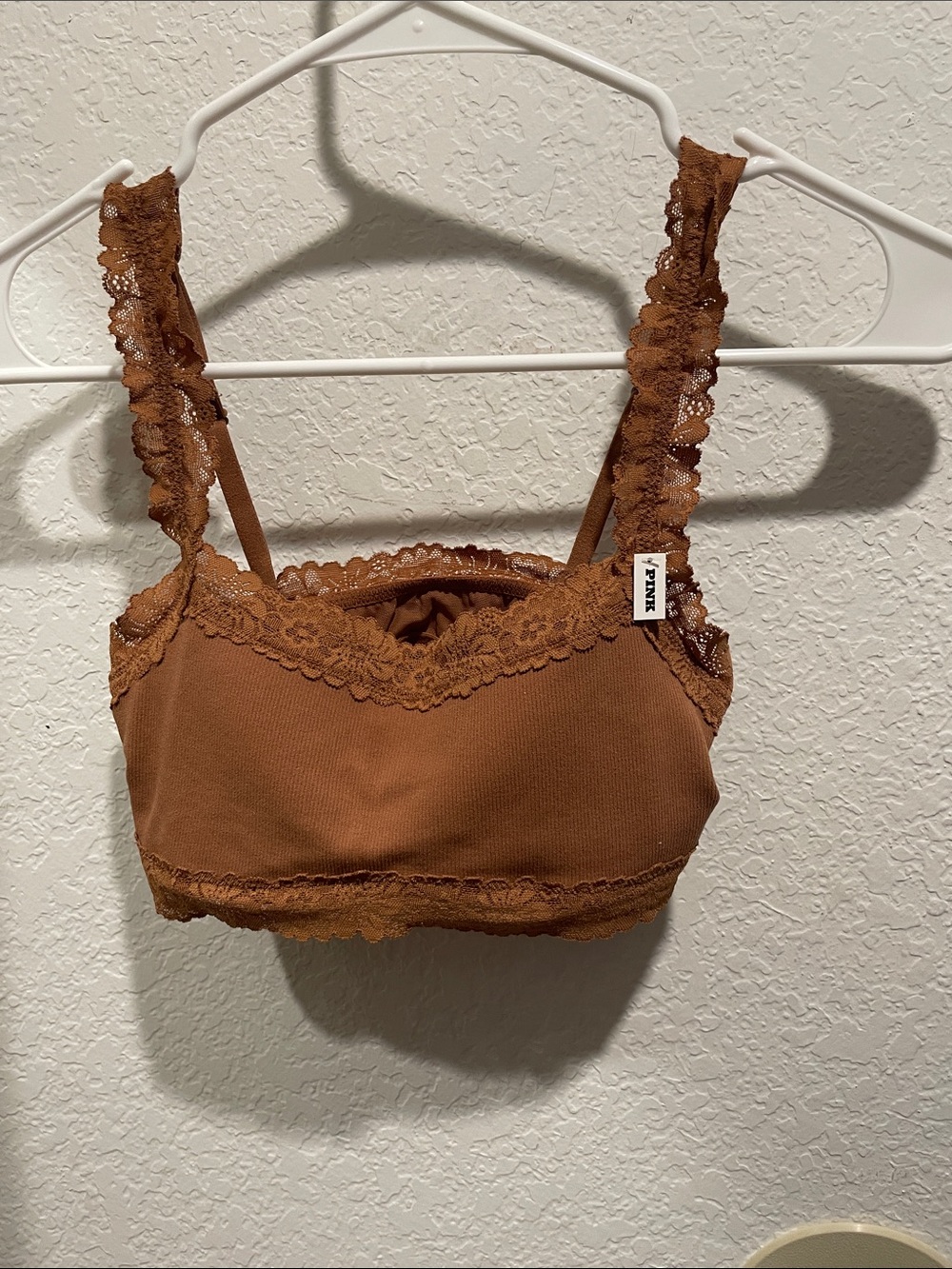 PINK Victoria's Secret Caramel Lace-Trim Bralette